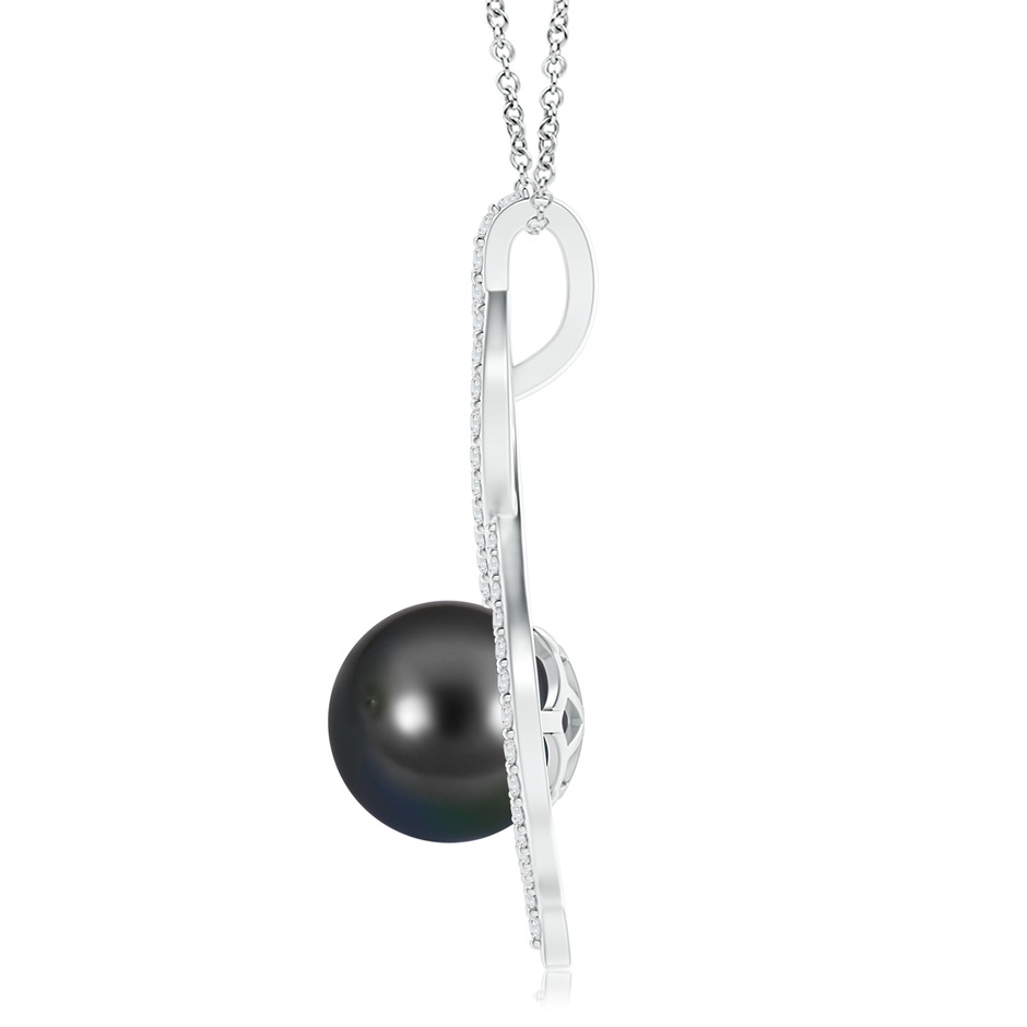 10mm AA Tahitian Pearl Infinity Twist Pendant in White Gold product image