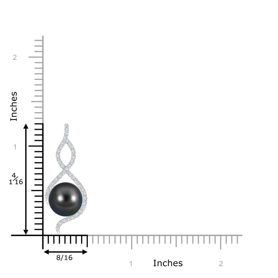 10mm AA Tahitian Pearl Infinity Twist Pendant in White Gold product image