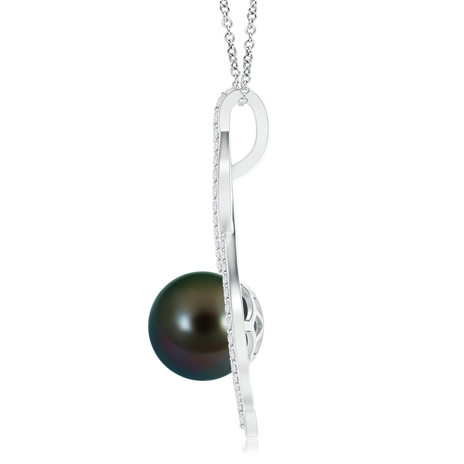 10mm AAAA Tahitian Pearl Infinity Twist Pendant in White Gold product image