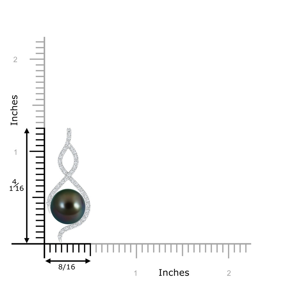 10mm AAAA Tahitian Pearl Infinity Twist Pendant in White Gold product image