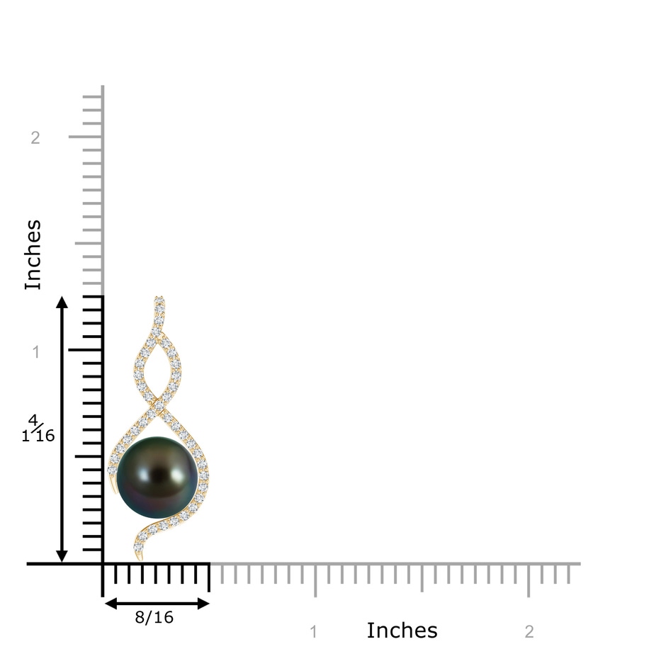 10mm AAAA Tahitian Pearl Infinity Twist Pendant in Yellow Gold product image
