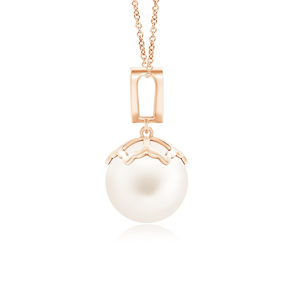 10mm AA Freshwater Pearl Pendant with Inverted Pear Bale in Rose Gold product image