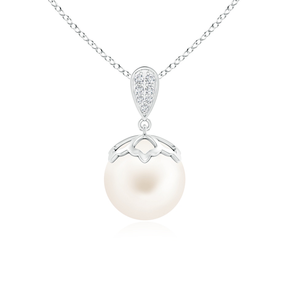 10mm AA Freshwater Pearl Pendant with Inverted Pear Bale in S999 Silver 