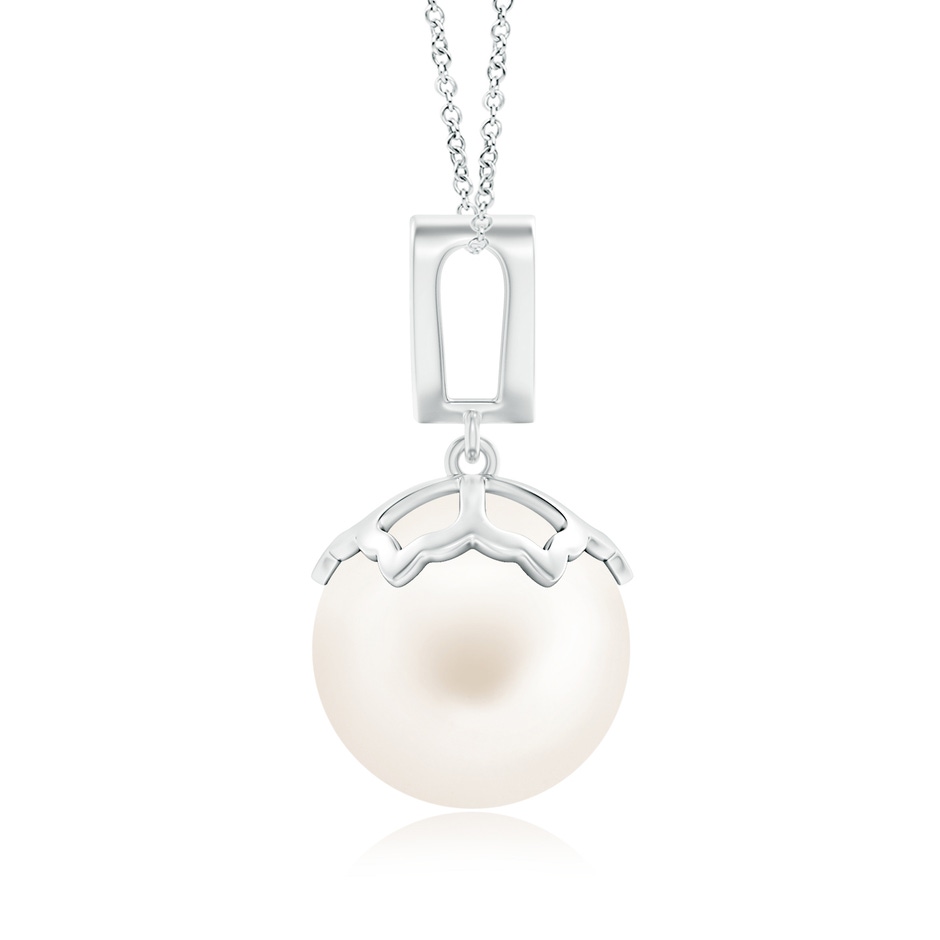 12mm AA Freshwater Pearl Pendant with Inverted Pear Bale in White Gold product image
