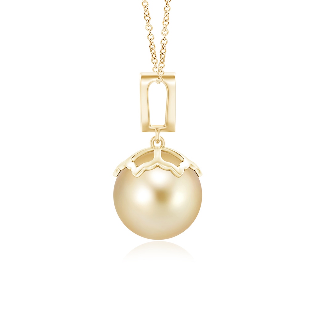 10mm AAAA Golden South Sea Cultured Pearl Pendant with Pear Bale in Yellow Gold Product Image