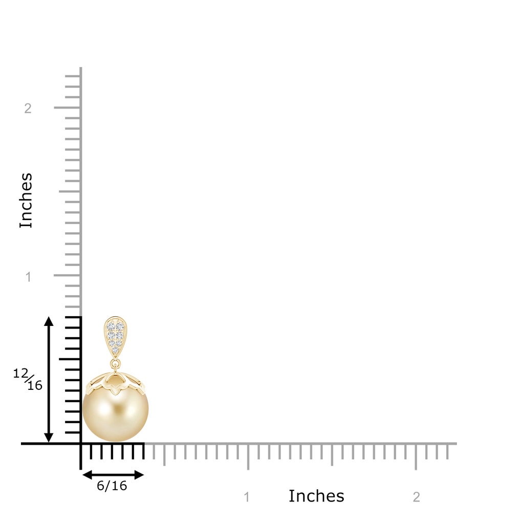 10mm AAAA Golden South Sea Cultured Pearl Pendant with Pear Bale in Yellow Gold Product Image