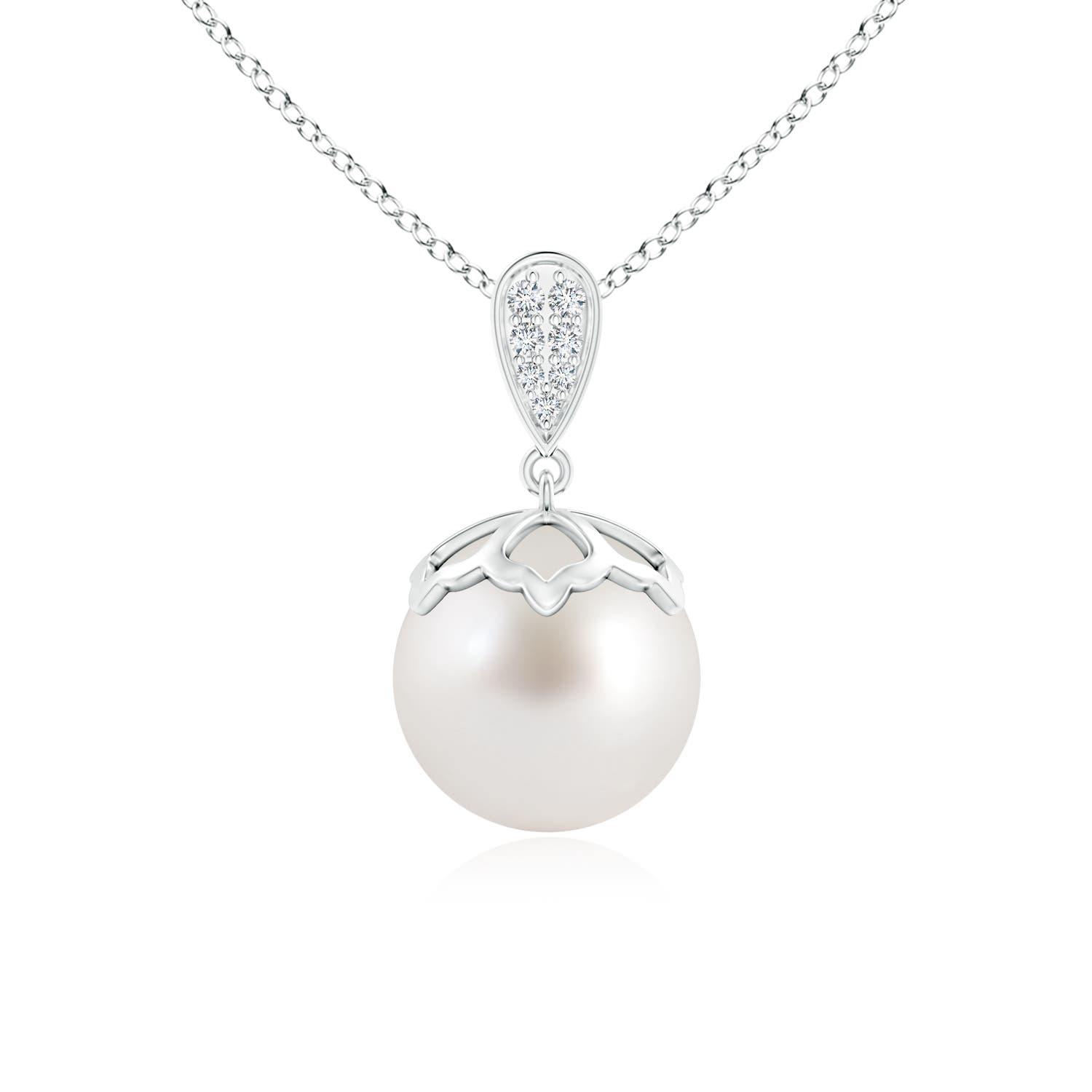 AAA - South Sea Cultured Pearl / 7.24 CT / 14 KT White Gold