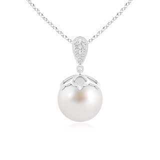 10mm AAA South Sea Cultured Pearl Pendant with Inverted Pear Bale in White Gold