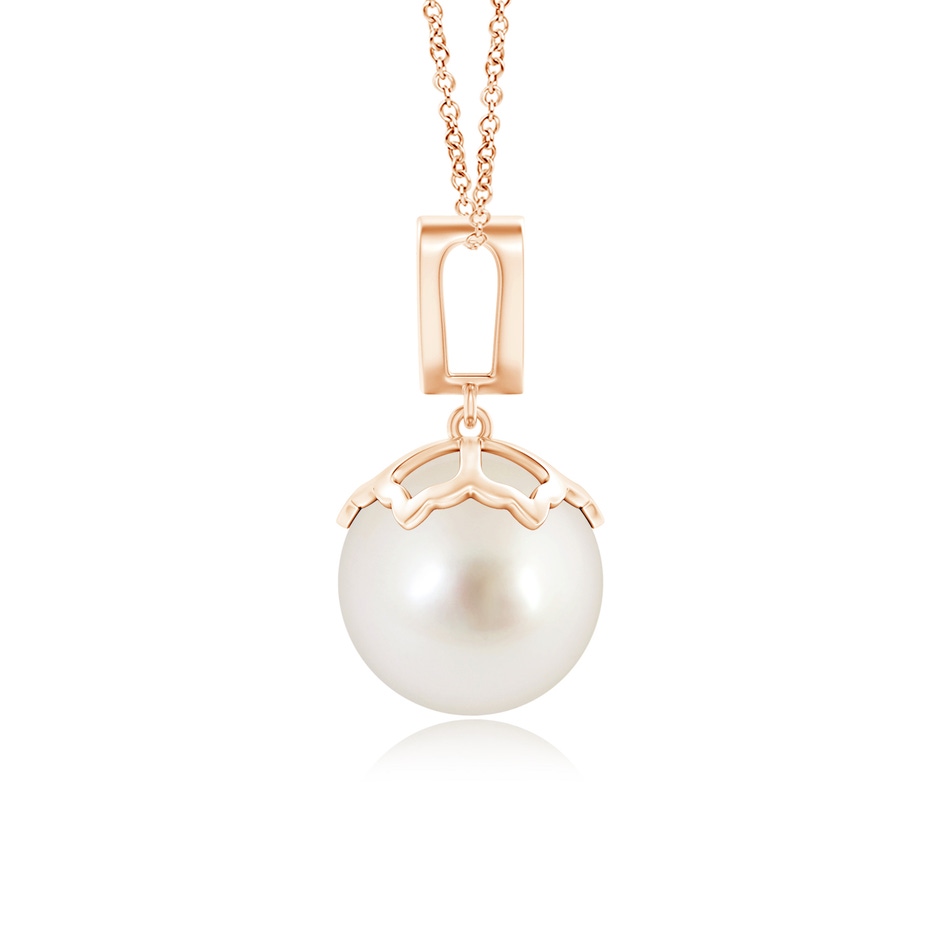 10mm AAAA South Sea Cultured Pearl Pendant with Inverted Pear Bale in Rose Gold product image