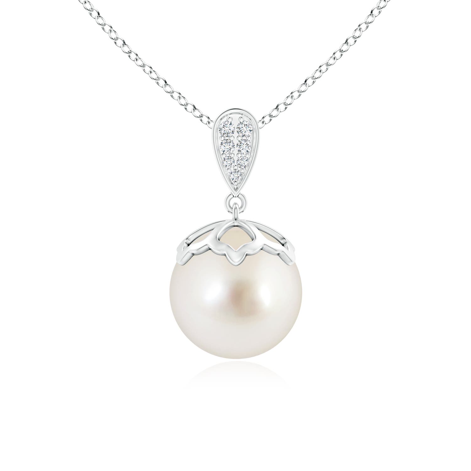 AAAA - South Sea Cultured Pearl / 7.24 CT / 14 KT White Gold