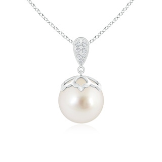10mm AAAA South Sea Cultured Pearl Pendant with Inverted Pear Bale in White Gold