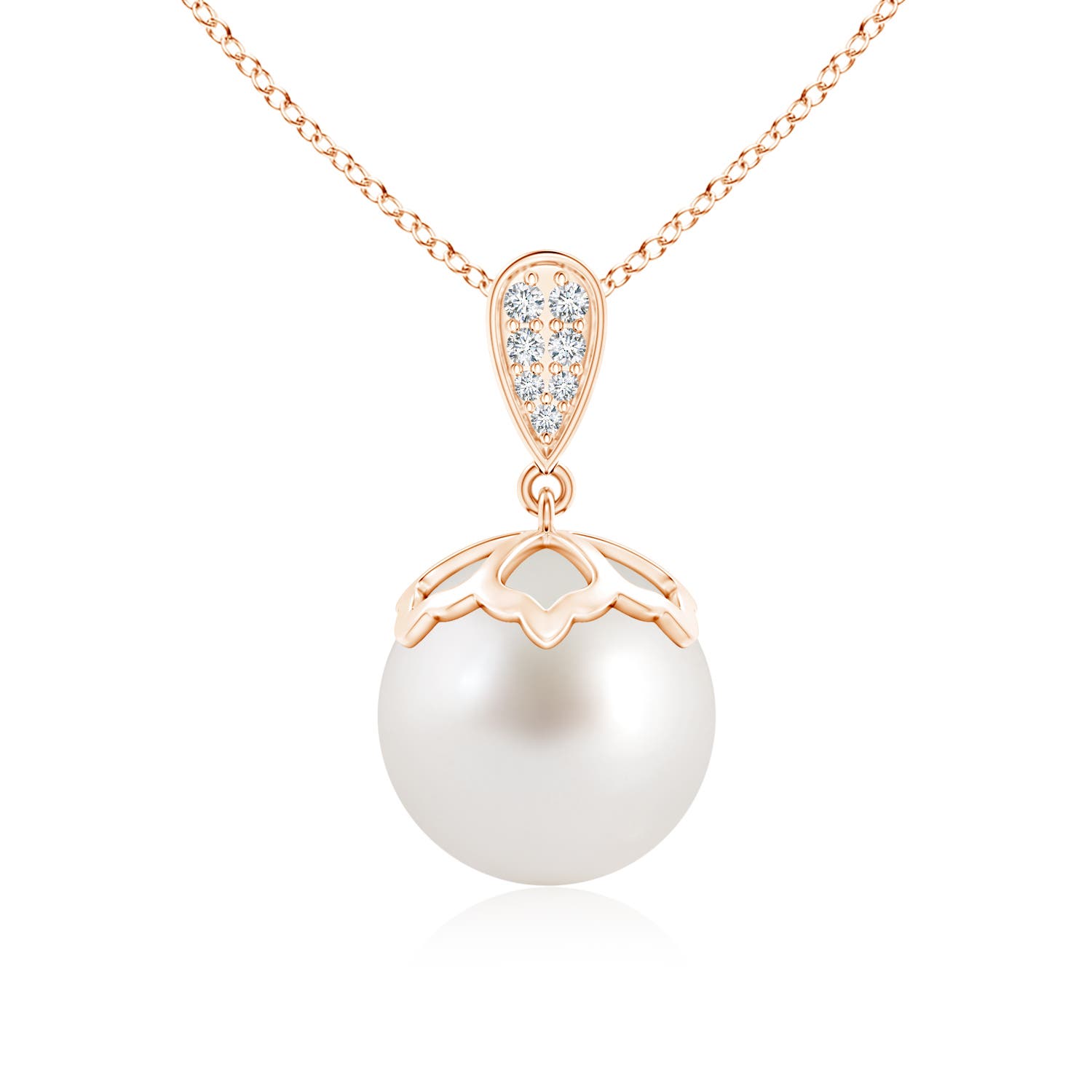 AAA - South Sea Cultured Pearl / 9.65 CT / 14 KT Rose Gold