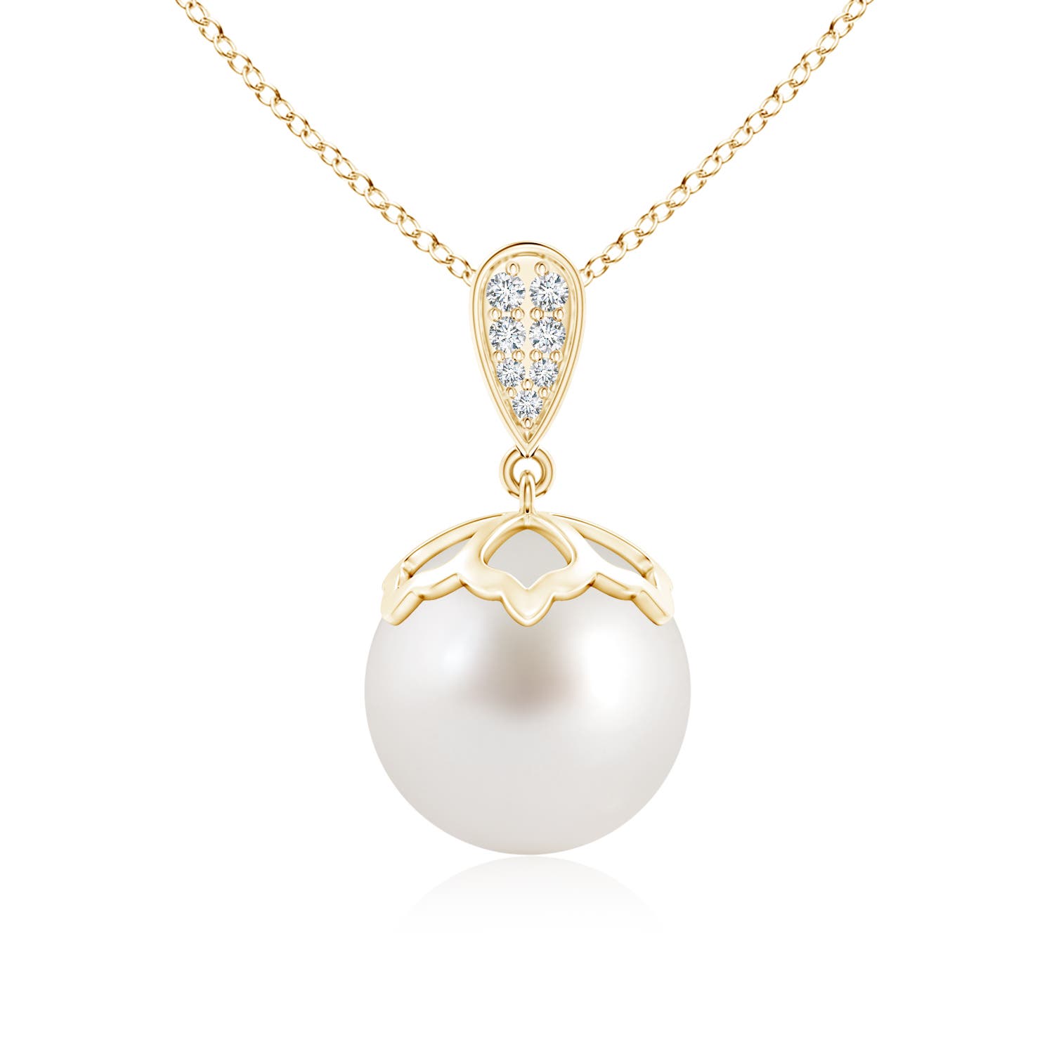 AAA - South Sea Cultured Pearl / 9.65 CT / 14 KT Yellow Gold