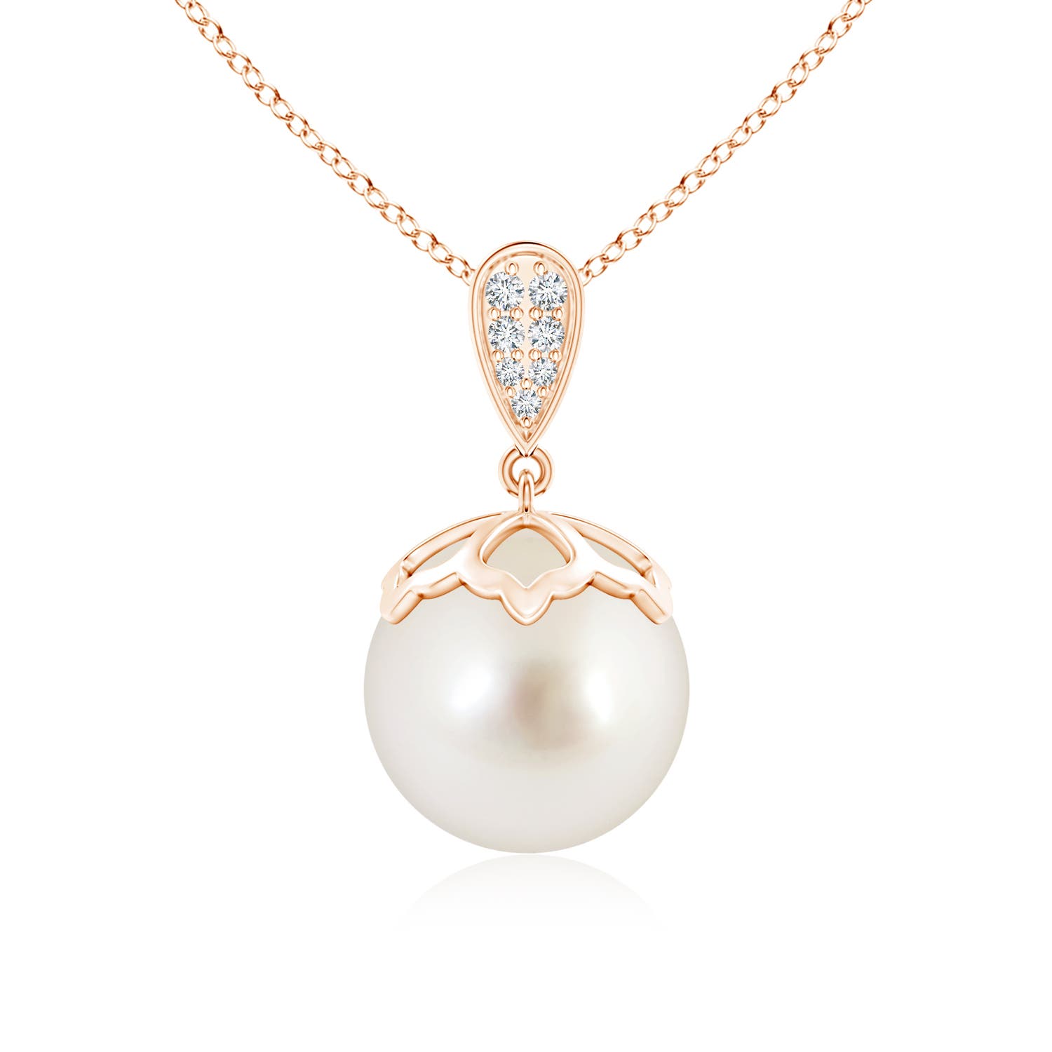 AAAA - South Sea Cultured Pearl / 9.65 CT / 14 KT Rose Gold