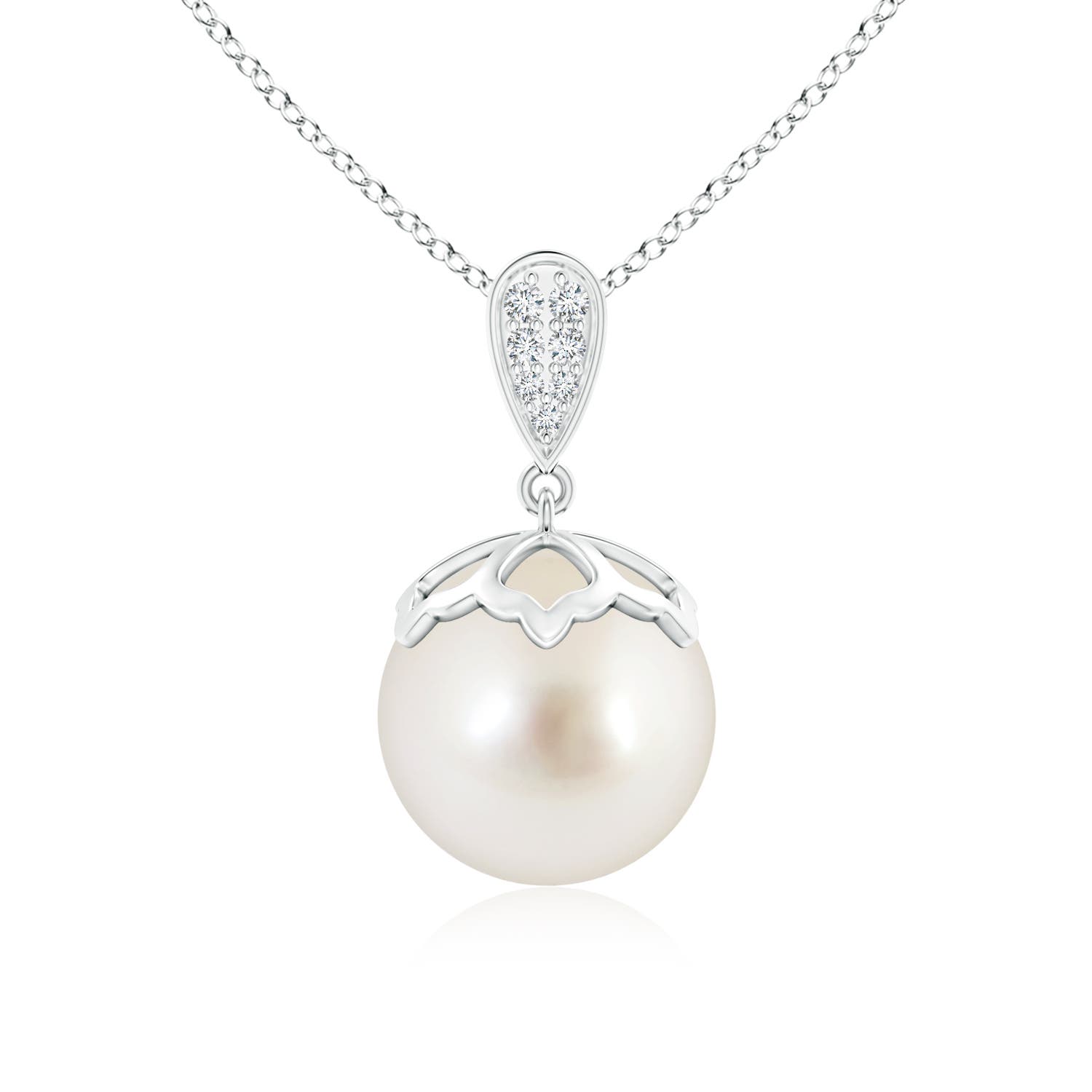 AAAA - South Sea Cultured Pearl / 9.65 CT / 14 KT White Gold