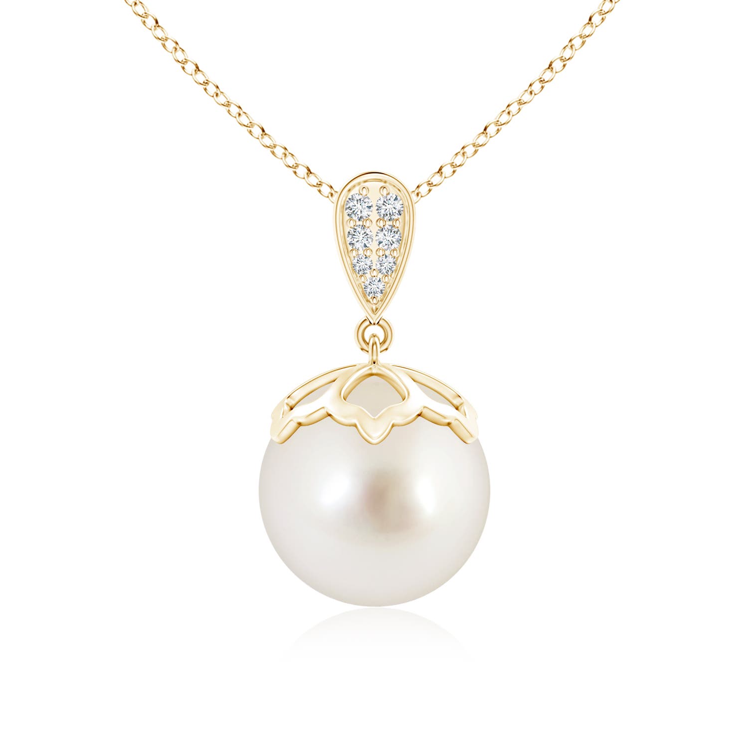 AAAA - South Sea Cultured Pearl / 9.65 CT / 14 KT Yellow Gold