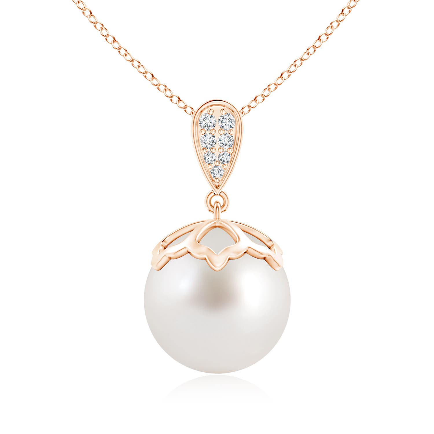 AAA - South Sea Cultured Pearl / 12.56 CT / 14 KT Rose Gold