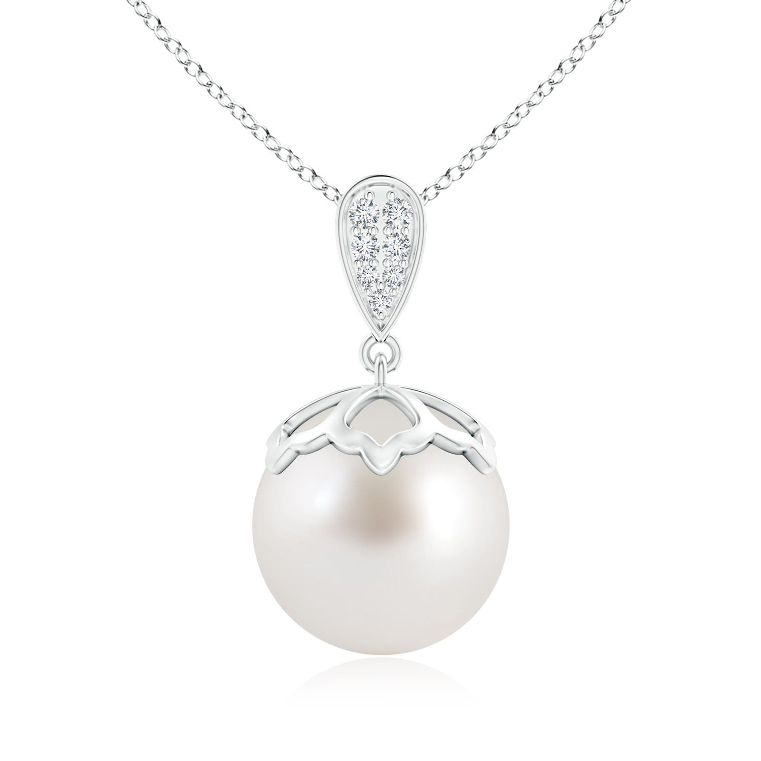 AAA - South Sea Cultured Pearl / 12.56 CT / 14 KT White Gold