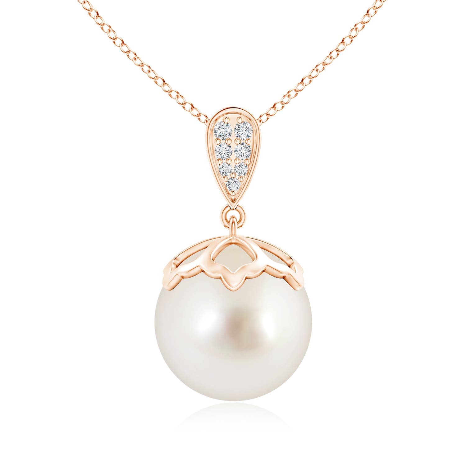 AAAA - South Sea Cultured Pearl / 12.56 CT / 14 KT Rose Gold