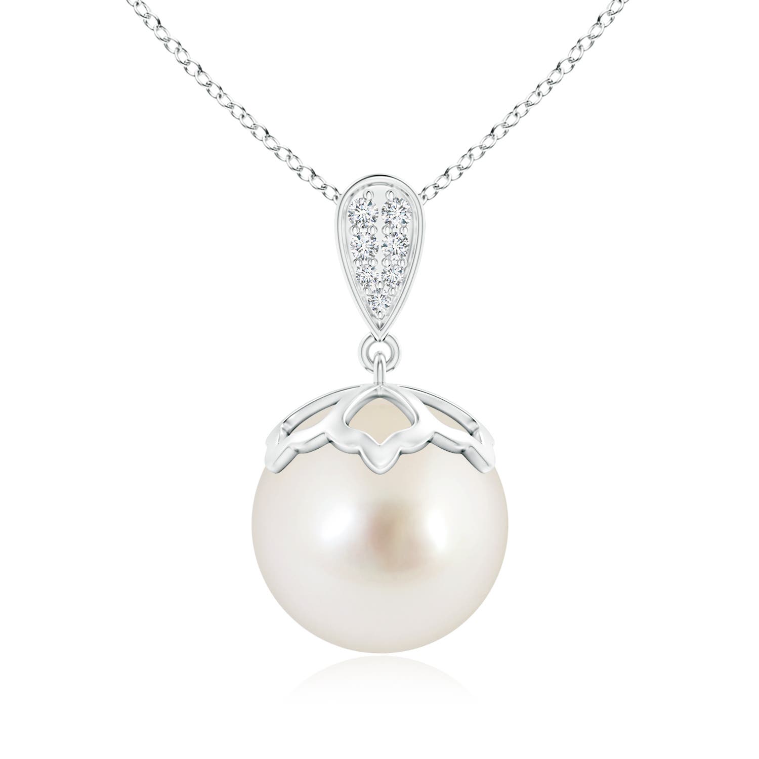 AAAA - South Sea Cultured Pearl / 12.56 CT / 14 KT White Gold