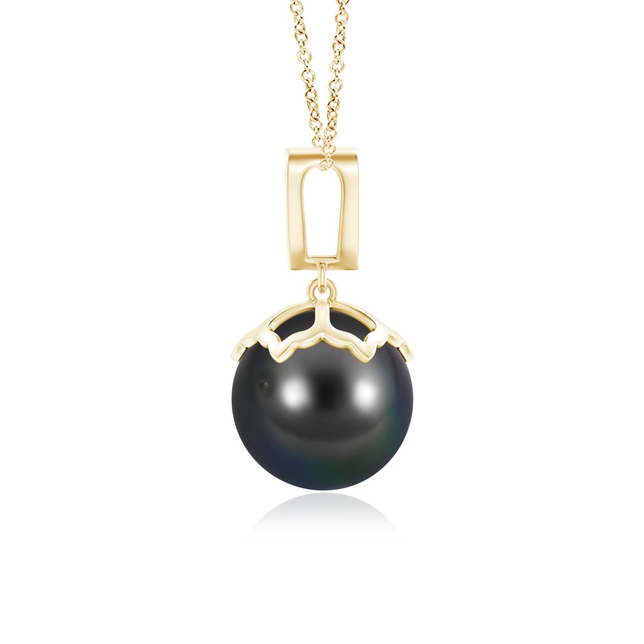 10mm AA Tahitian Pearl Pendant with Inverted Pear Bale in Yellow Gold product image