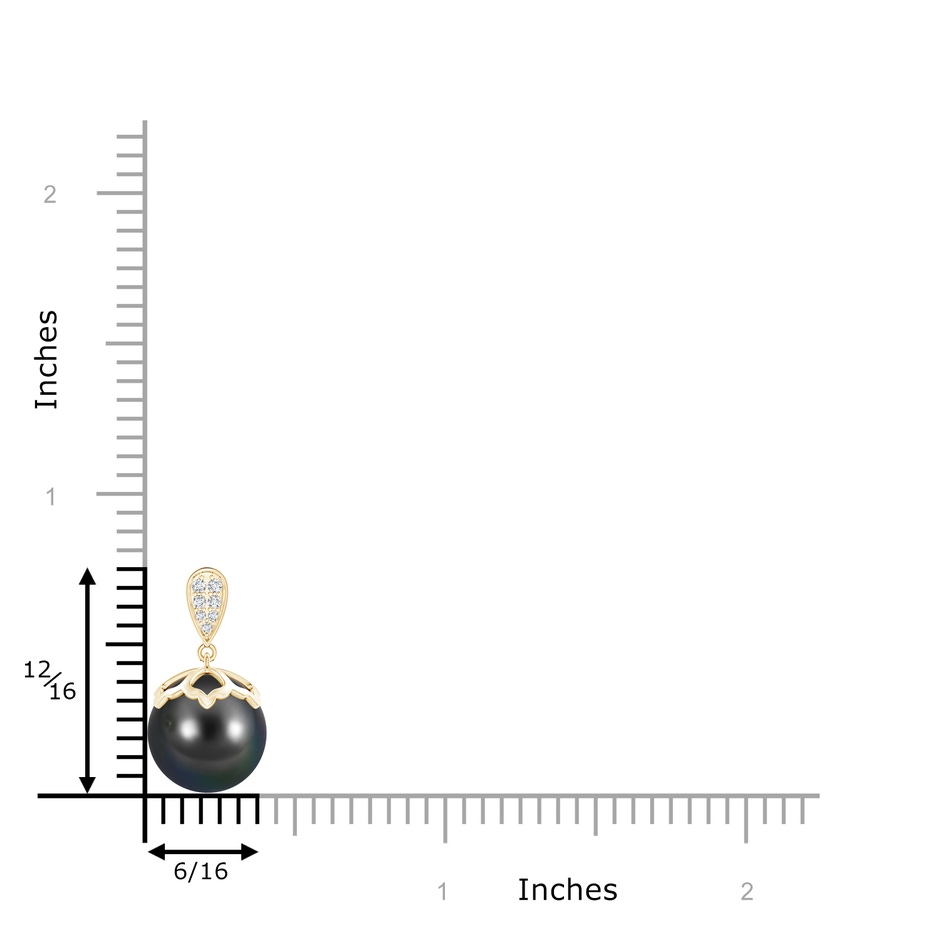 10mm AA Tahitian Pearl Pendant with Inverted Pear Bale in Yellow Gold product image