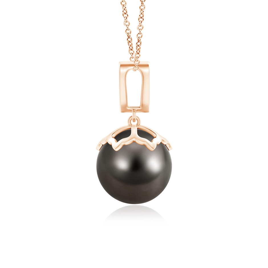 10mm AAA Tahitian Pearl Pendant with Inverted Pear Bale in 10K Rose Gold product image