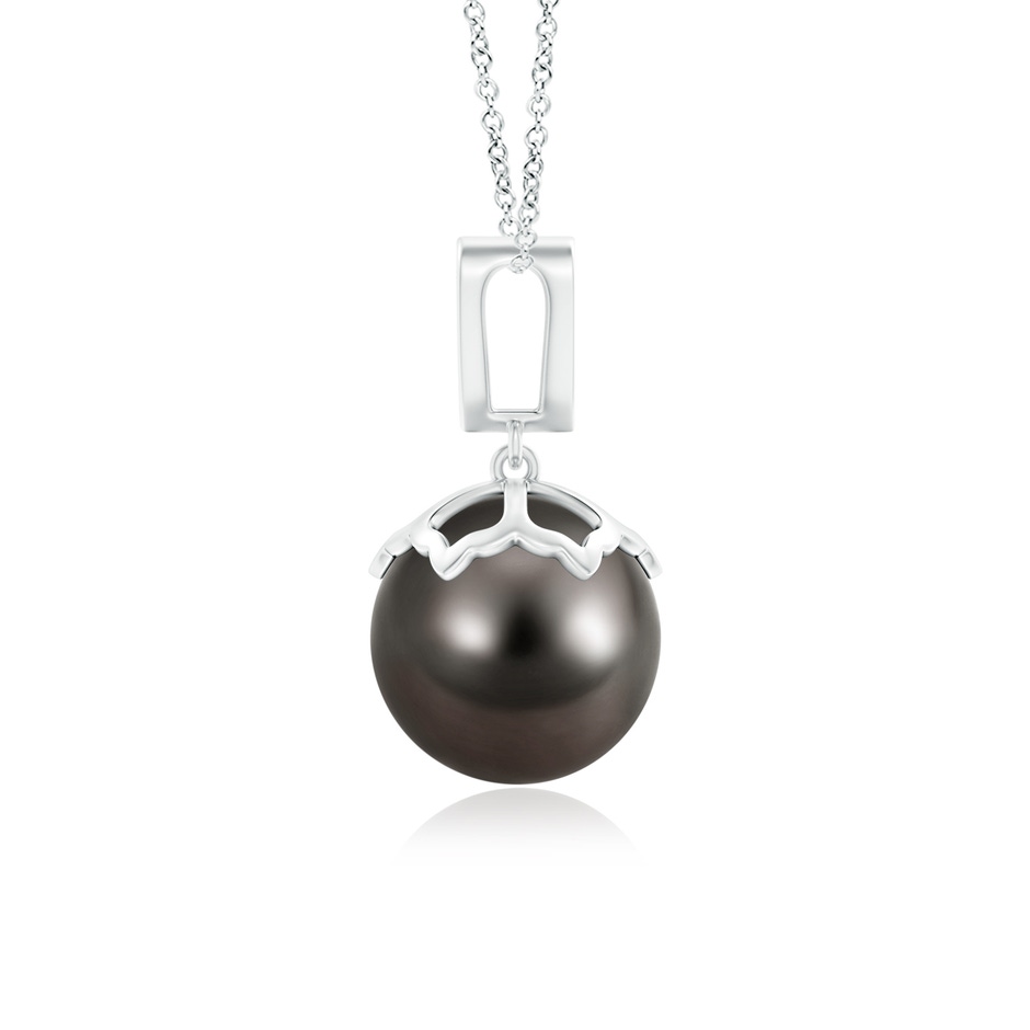 10mm AAA Tahitian Pearl Pendant with Inverted Pear Bale in White Gold product image