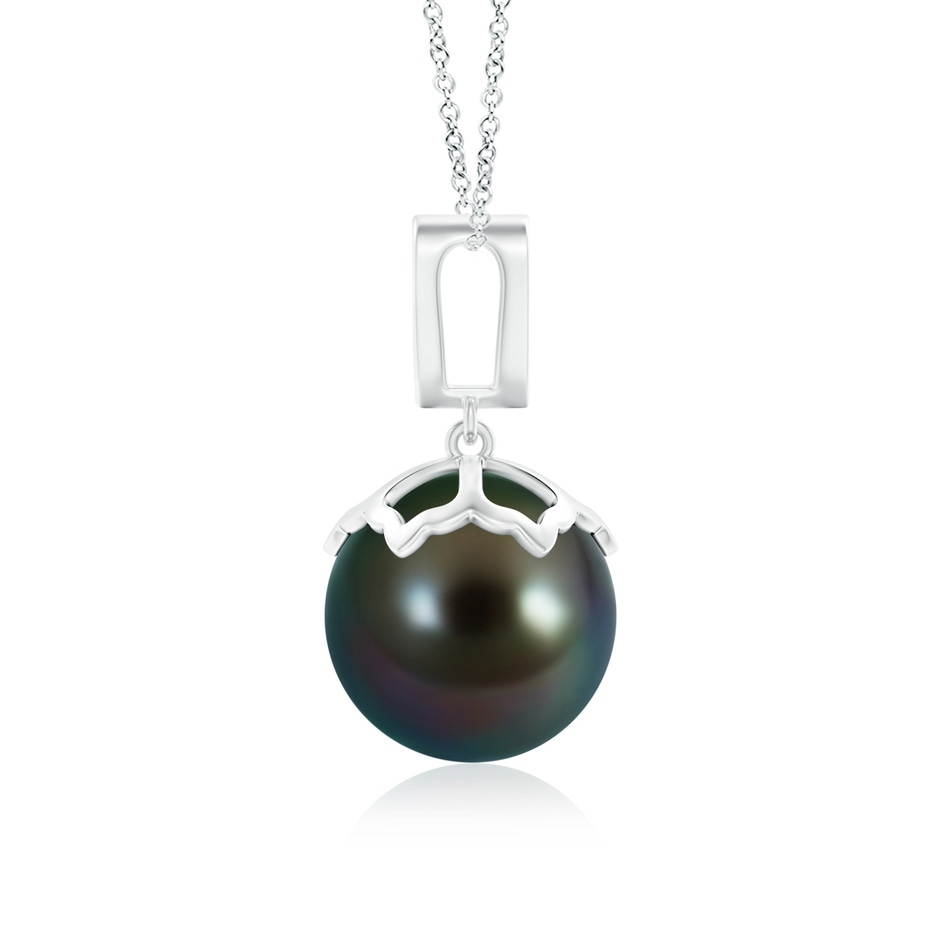 11mm AAAA Tahitian Pearl Pendant with Inverted Pear Bale in White Gold product image