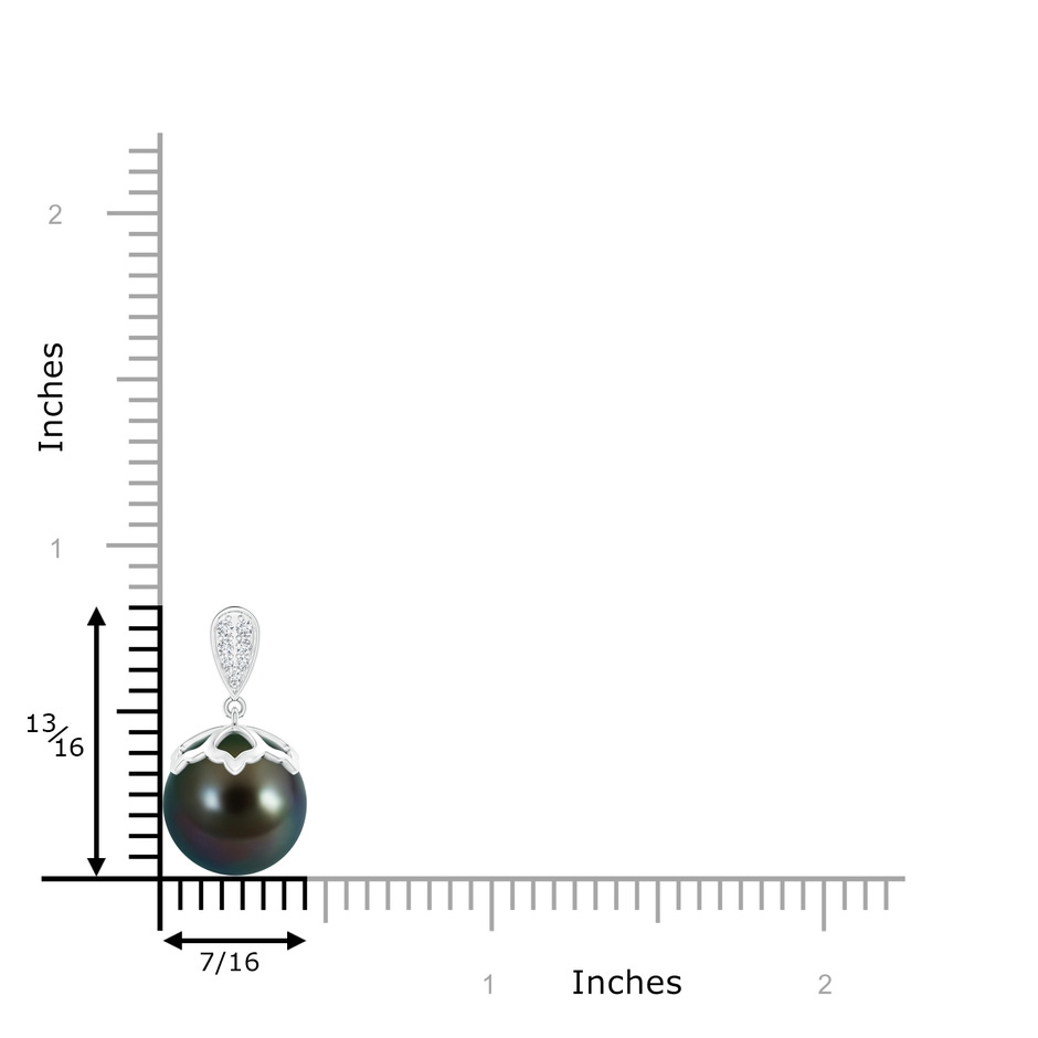 11mm AAAA Tahitian Pearl Pendant with Inverted Pear Bale in White Gold product image