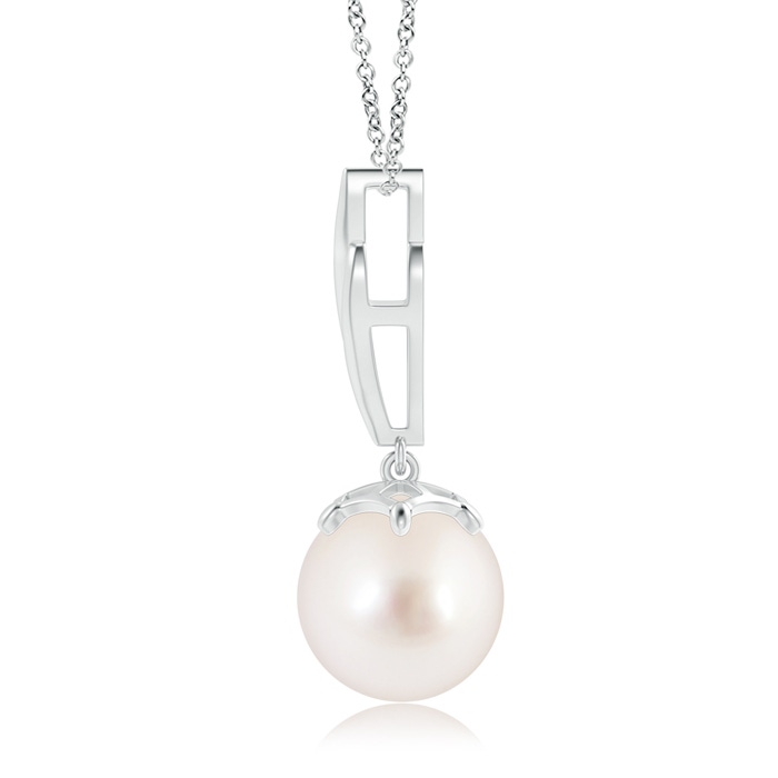 10mm AAAA Solitaire South Sea Pearl Flame Drop Pendant in White Gold product image