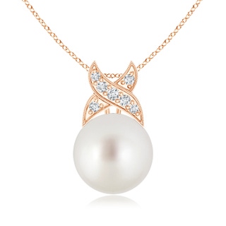 10mm AAA South Sea Cultured Pearl Pendant with Criss Cross Bale in Rose Gold