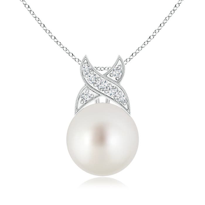 AAA - South Sea Cultured Pearl / 7.29 CT / 14 KT White Gold