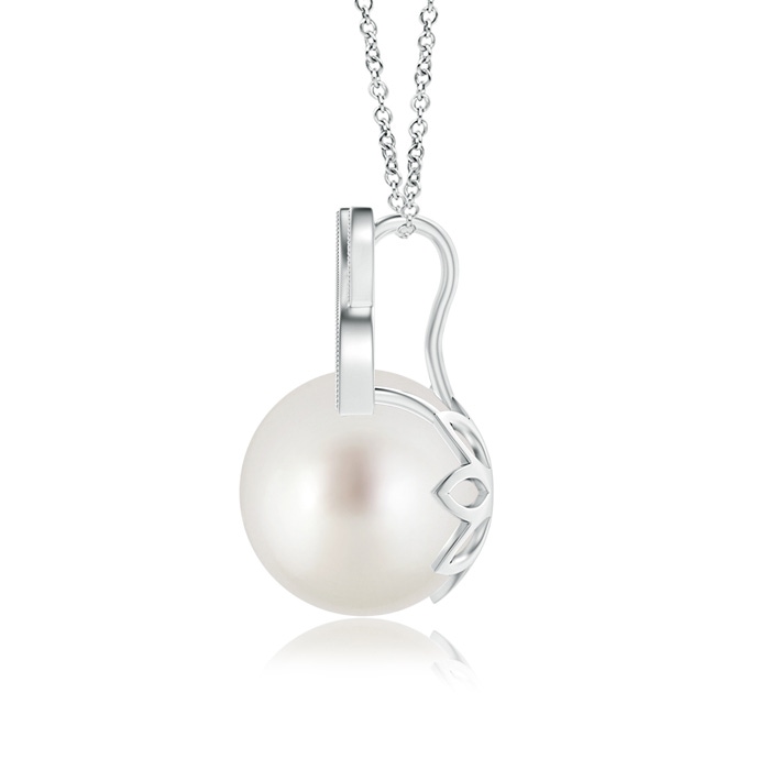 9mm AAA South Sea Cultured Pearl Pendant with Criss Cross Bale in White Gold Product Image