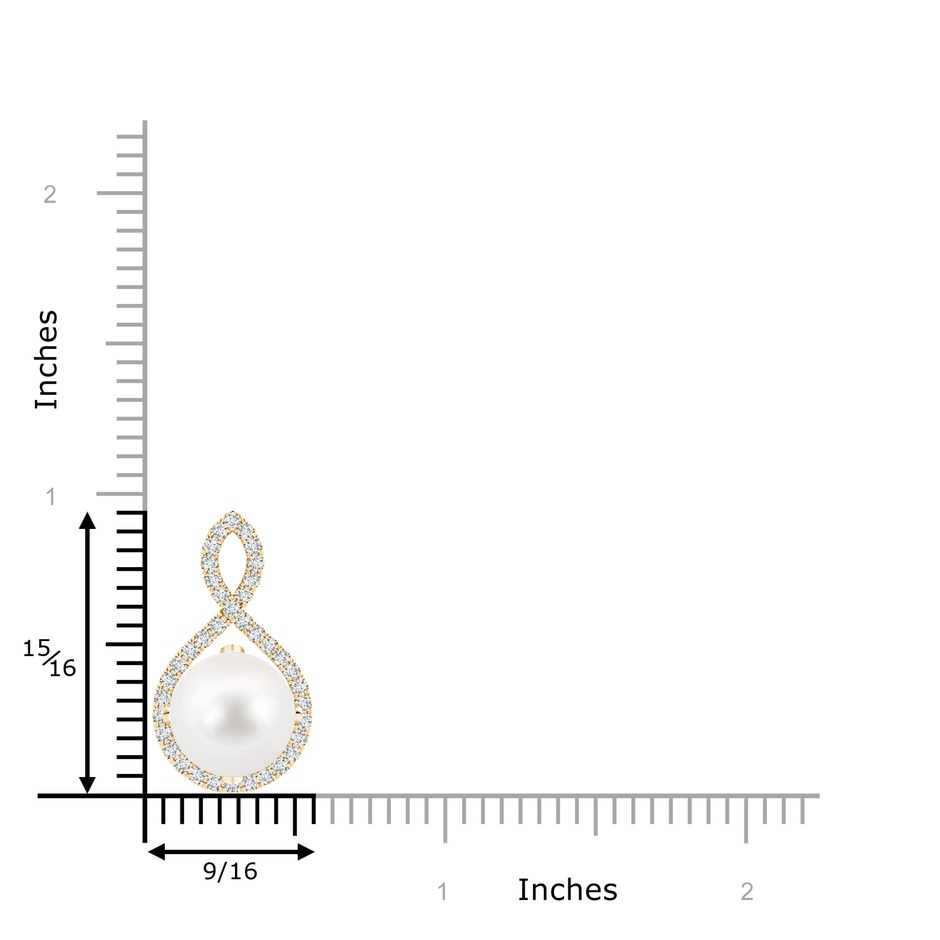 10mm AA Freshwater Pearl and Diamond Infinity Twist Pendant in Yellow Gold product image