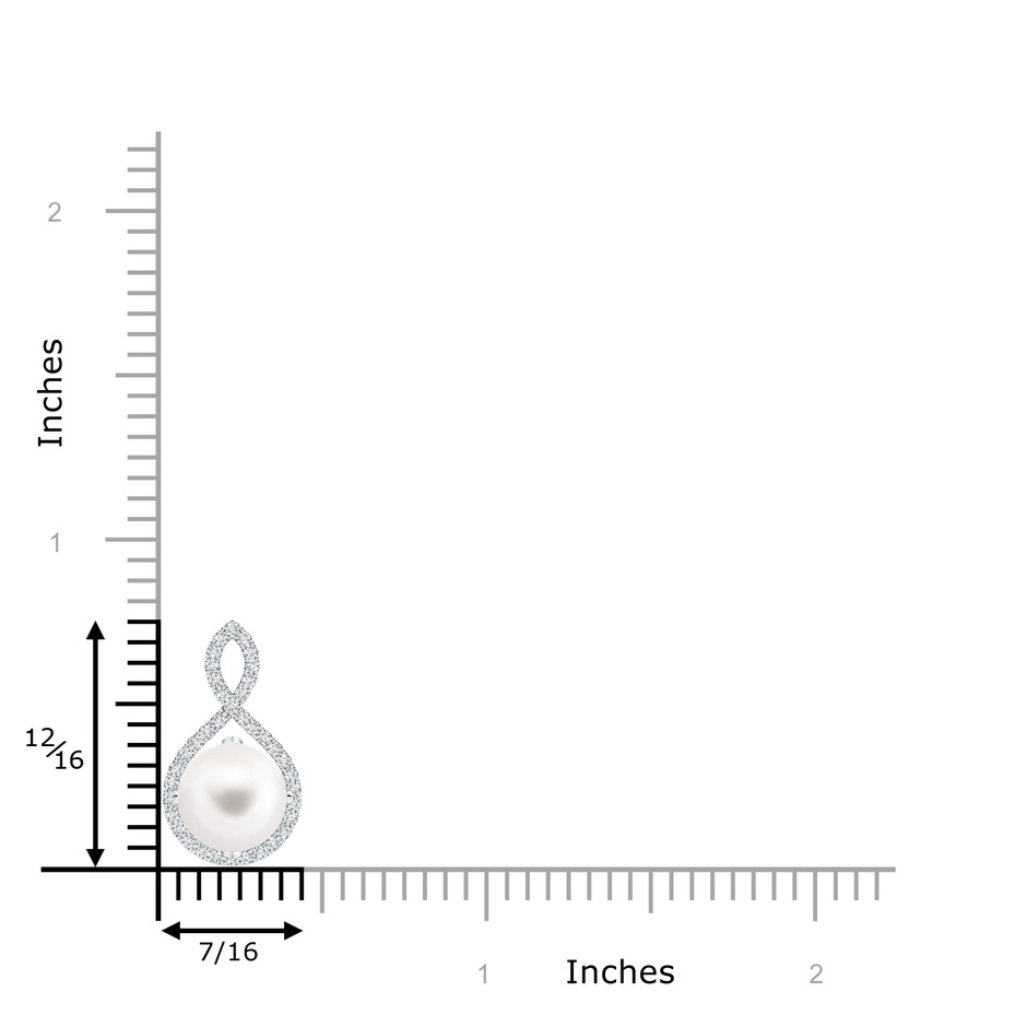 8mm AA Freshwater Pearl and Diamond Infinity Twist Pendant in S999 Silver product image
