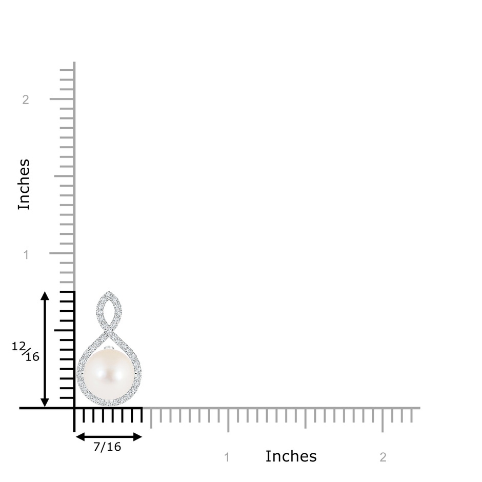 8mm AAA Freshwater Pearl and Diamond Infinity Twist Pendant in S999 Silver product image