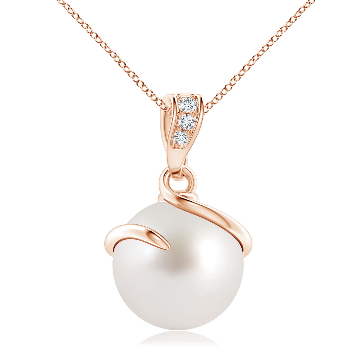 AAA - South Sea Cultured Pearl / 7.23 CT / 14 KT Rose Gold