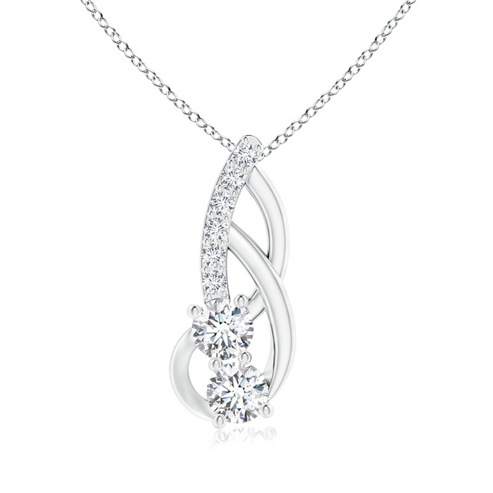 3.5mm GVS2 Double Diamond Loop Pendant in P950 Platinum 