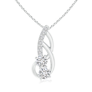 3.5mm HSI2 Double Diamond Loop Pendant in White Gold