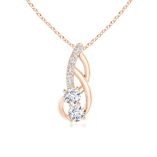 3mm GVS2 Double Diamond Loop Pendant in 10K Rose Gold