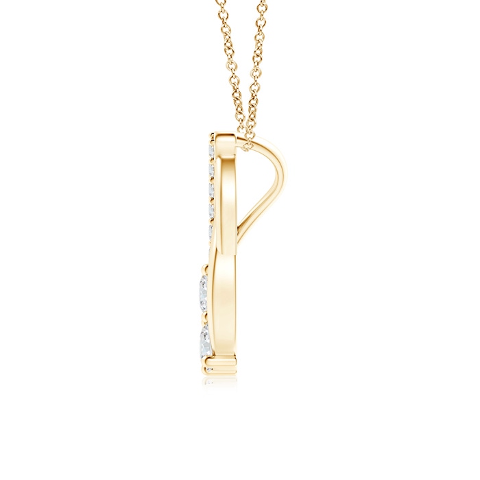 3mm GVS2 Double Diamond Loop Pendant in Yellow Gold Product Image