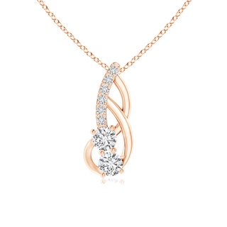 3mm HSI2 Double Diamond Loop Pendant in Rose Gold