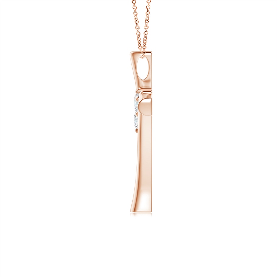 2.7mm GVS2 Two Stone Diamond Bypass Cross Pendant in Rose Gold side-1