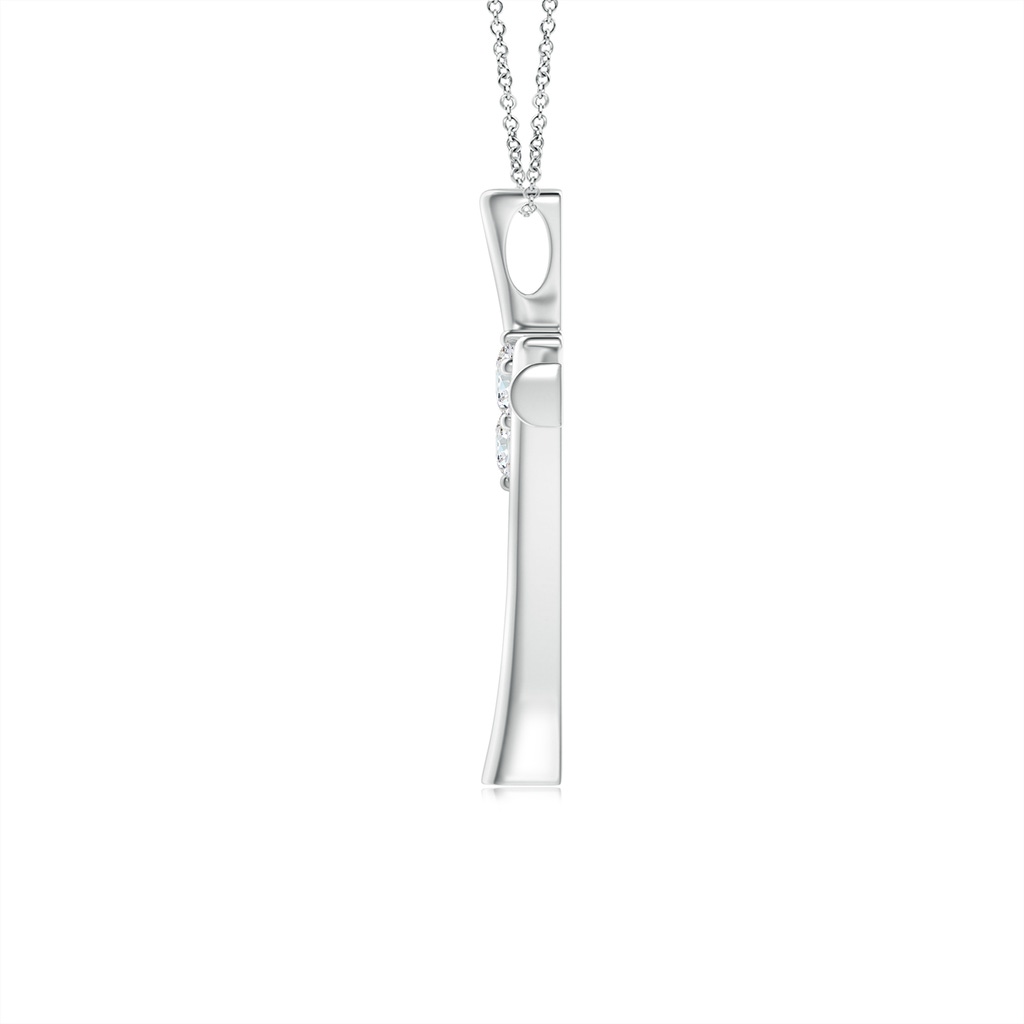 2.7mm GVS2 Two Stone Diamond Bypass Cross Pendant in S999 Silver - side_1