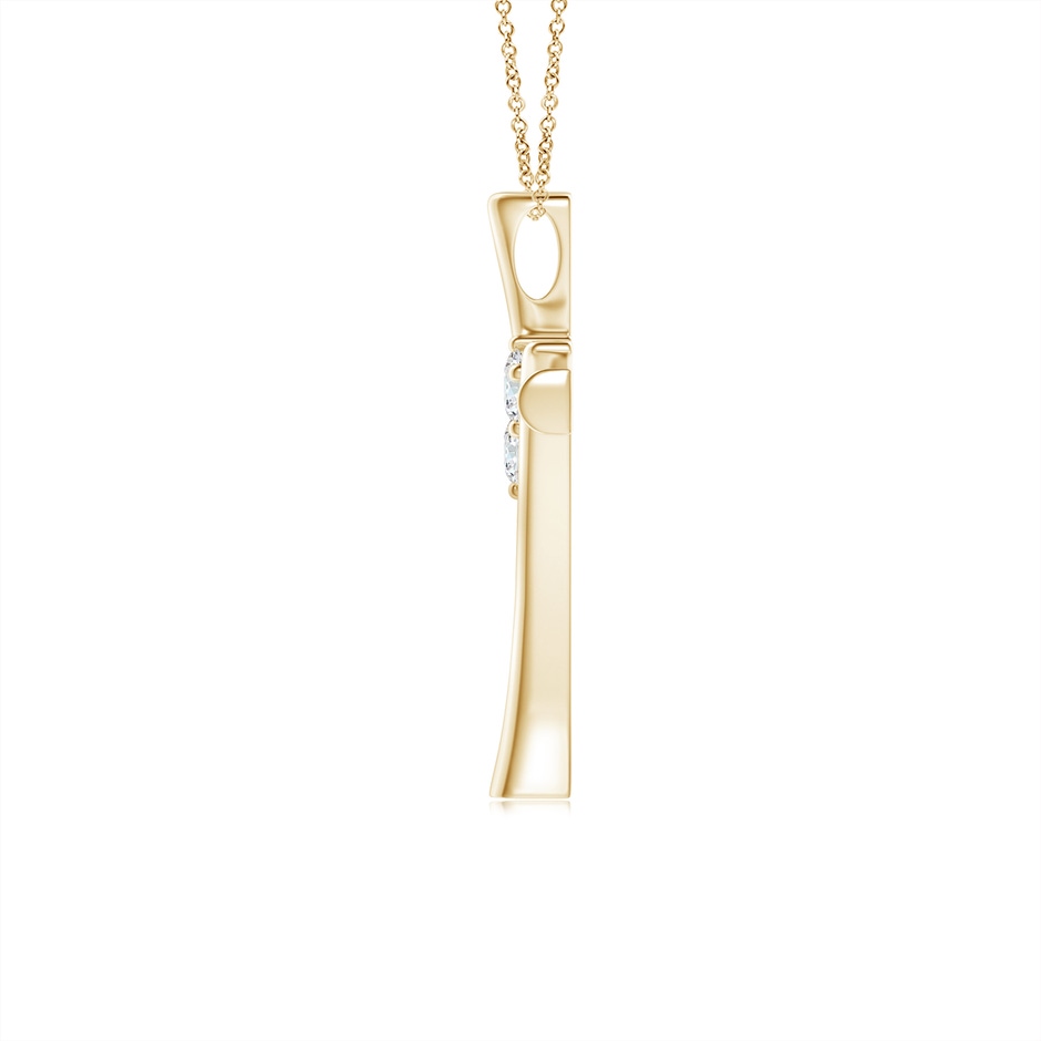 2.7mm GVS2 Two Stone Diamond Bypass Cross Pendant in Yellow Gold side-1