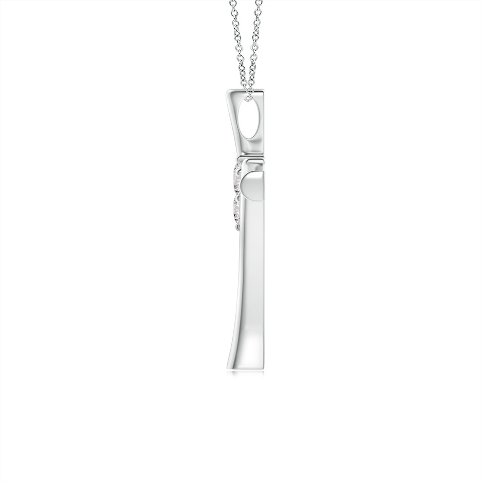 2.7mm IJI1I2 Two Stone Diamond Bypass Cross Pendant in S999 Silver side-1