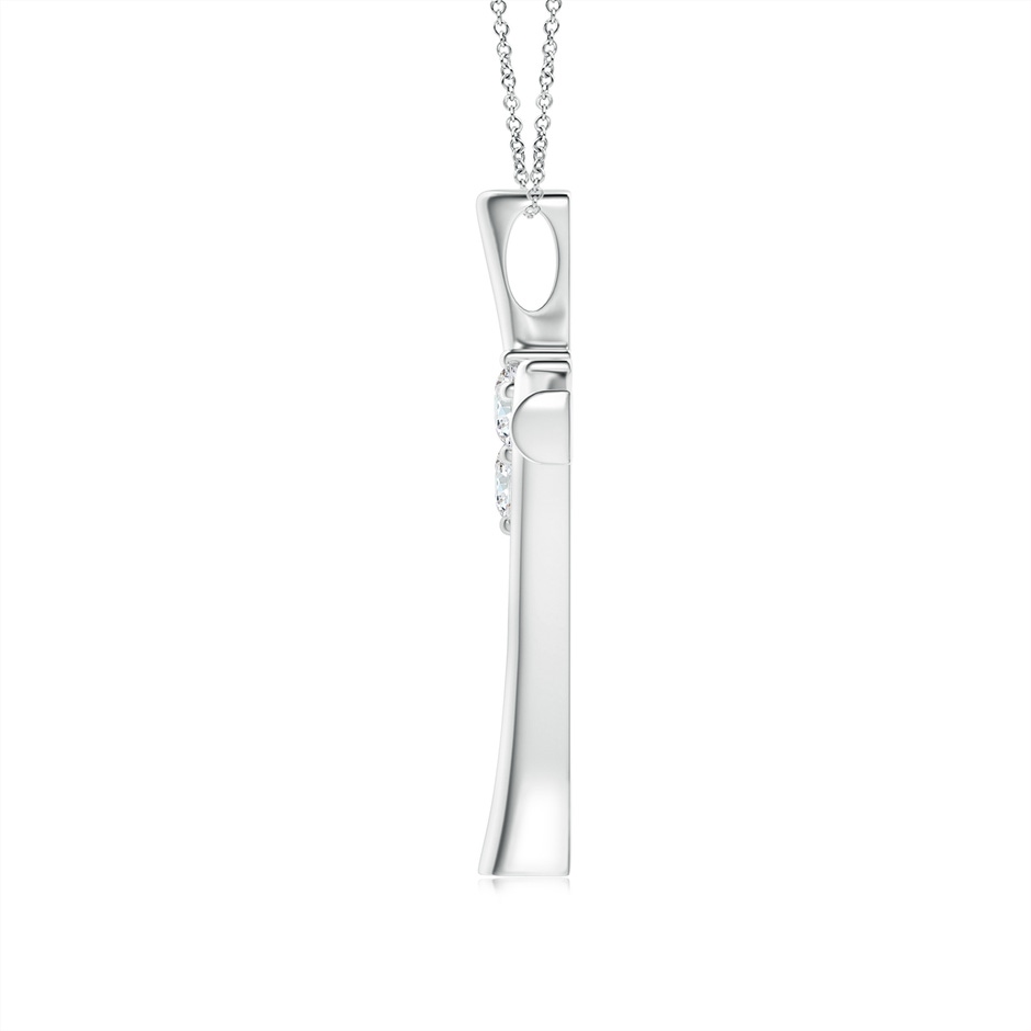 3.2mm GVS2 Two Stone Diamond Bypass Cross Pendant in P950 Platinum side-1
