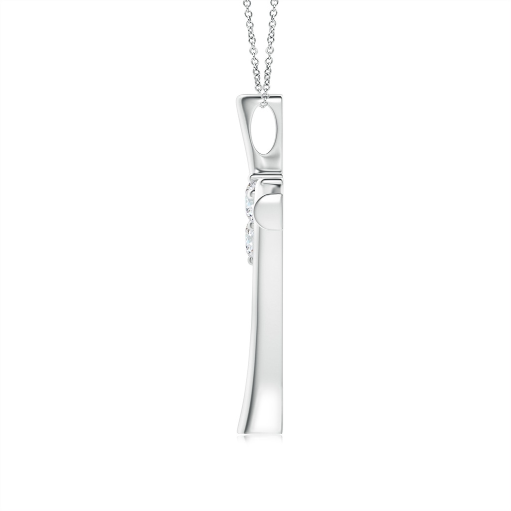 3.2mm GVS2 Two Stone Diamond Bypass Cross Pendant in White Gold - side_1