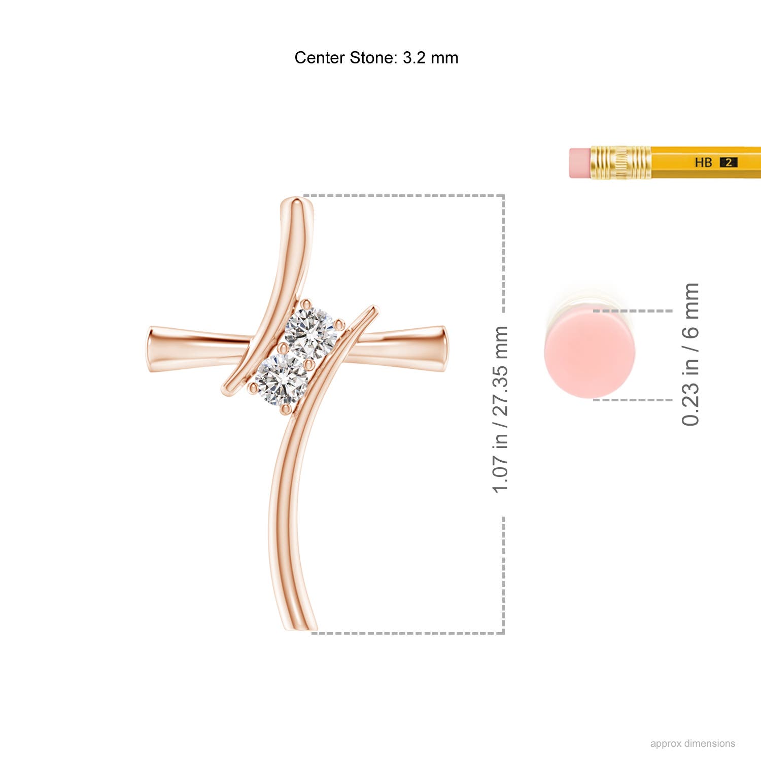 I-J, I1-I2 / 0.25 CT / 14 KT Rose Gold